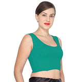 ANJALI All Weather Sleeveless Cotton Blouse ( Turquoise Green Colour )