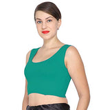 ANJALI All Weather Sleeveless Cotton Blouse ( Turquoise Green Colour )