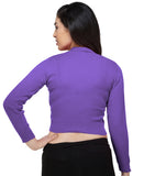 FEMULA V- Neck Women Full Sleeves Stitched Ready to Wear Woolen Blouse ( Royal Purple )