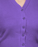 FEMULA V- Neck Women Full Sleeves Stitched Ready to Wear Woolen Blouse ( Royal Purple )